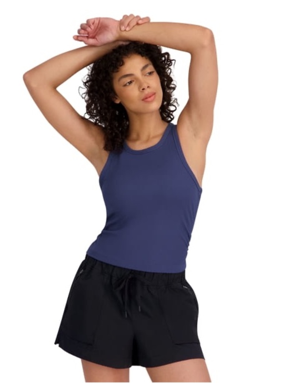 Outdoor Voices Rib Knit Tank Purple with Built in Bra Shelf Size Large
